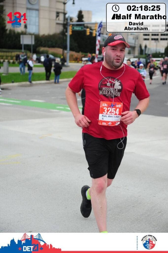 Dovid running a half marathon